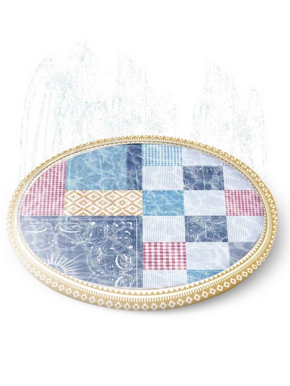 MINNIDIP Splash Pad Play Sprinkler - Checkered Patchwork